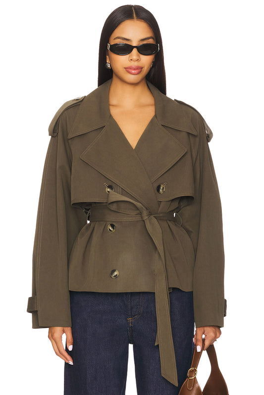 elodie eleanor cropped trench coat, trench coat, short trench coat, coat, women's clothing