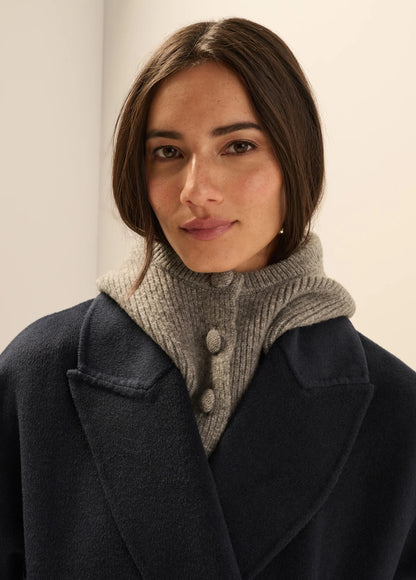 Favorite Daughter THE BUTTON BALACLAVA, soft cashmere-wool blend  hood, neck warmer, hat, balaclava, women's accessories