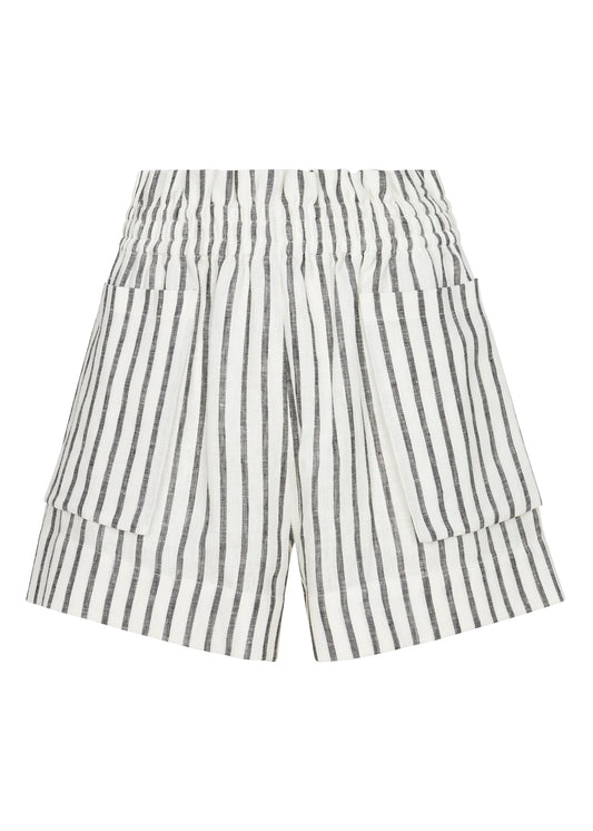 HEVRON Yarn Dyed Mira Short, shorts, striped shorts, elastic band shorts, women's clothing