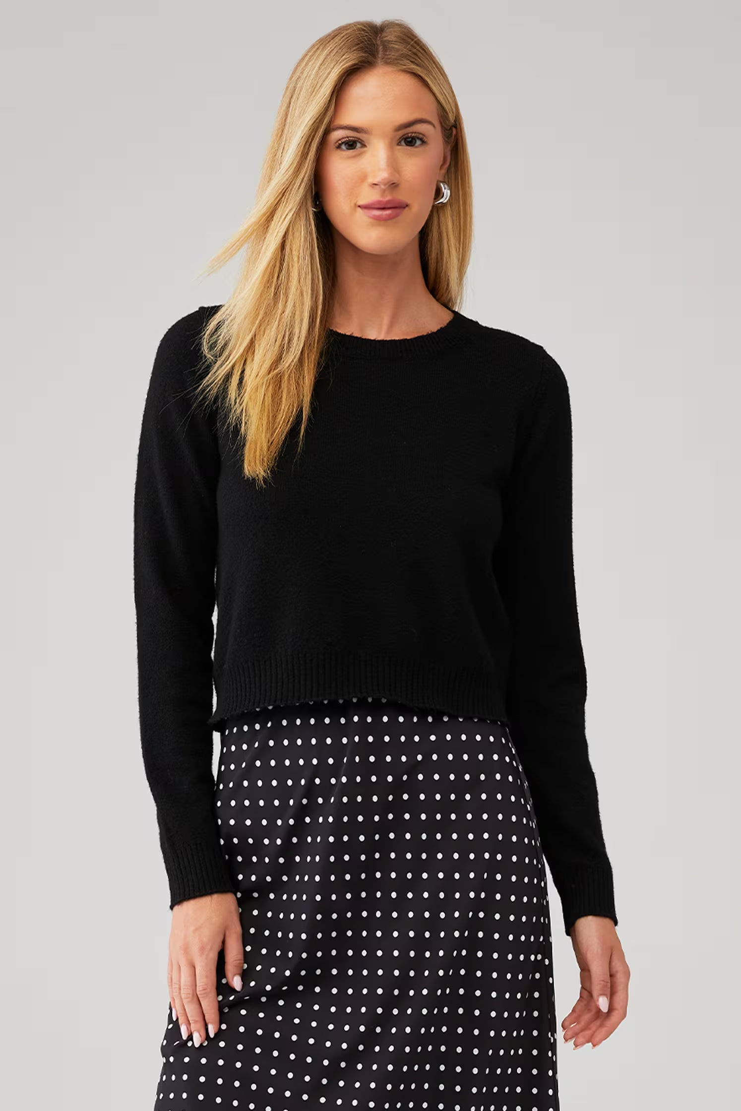 elodie Laon Crew Sweater, black sweater, sweater, crewneck sweater, women's clothing