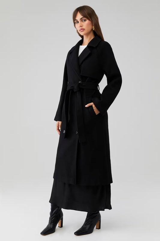 elodie Leighton Coat, long coat, outerwear, black coat, women's clothing