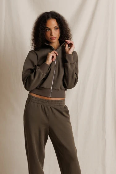 Perfect White Tee Milana Travel Track Jacket, zip up jacket, sweatshirt, women's clothing