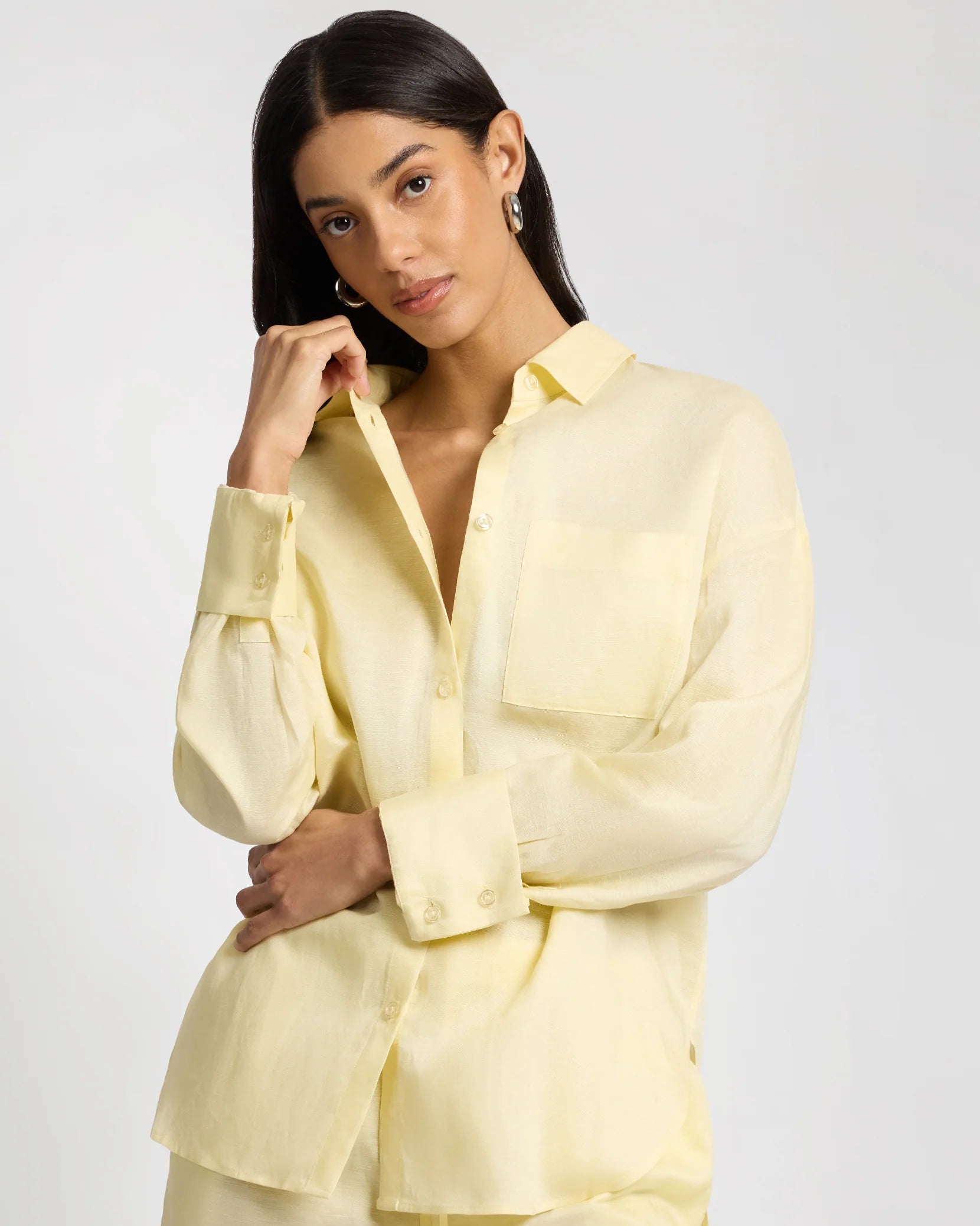 onia Air Linen Boyfriend Shirt, linen shit, long sleeved button down shirt, women's clothing