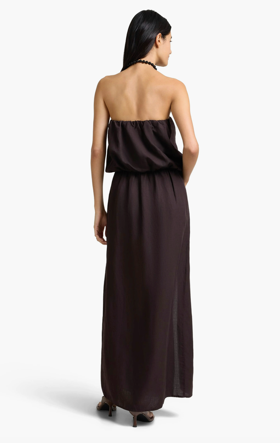 onia Air Linen High Slit Maxi Dress, strapless maxi dress, long dress, sundress, women's clothing
