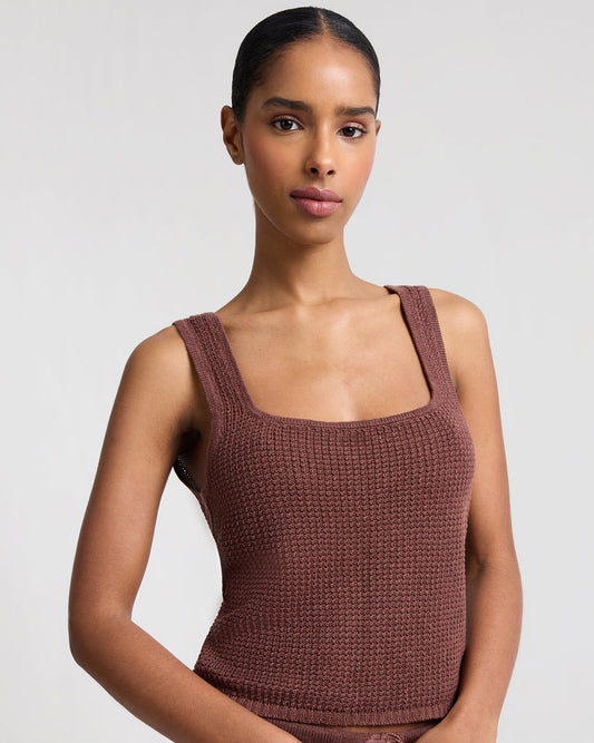 onia Knit Square Neck Tank, tank shirt, sleeveless top, matching set, women's clothing