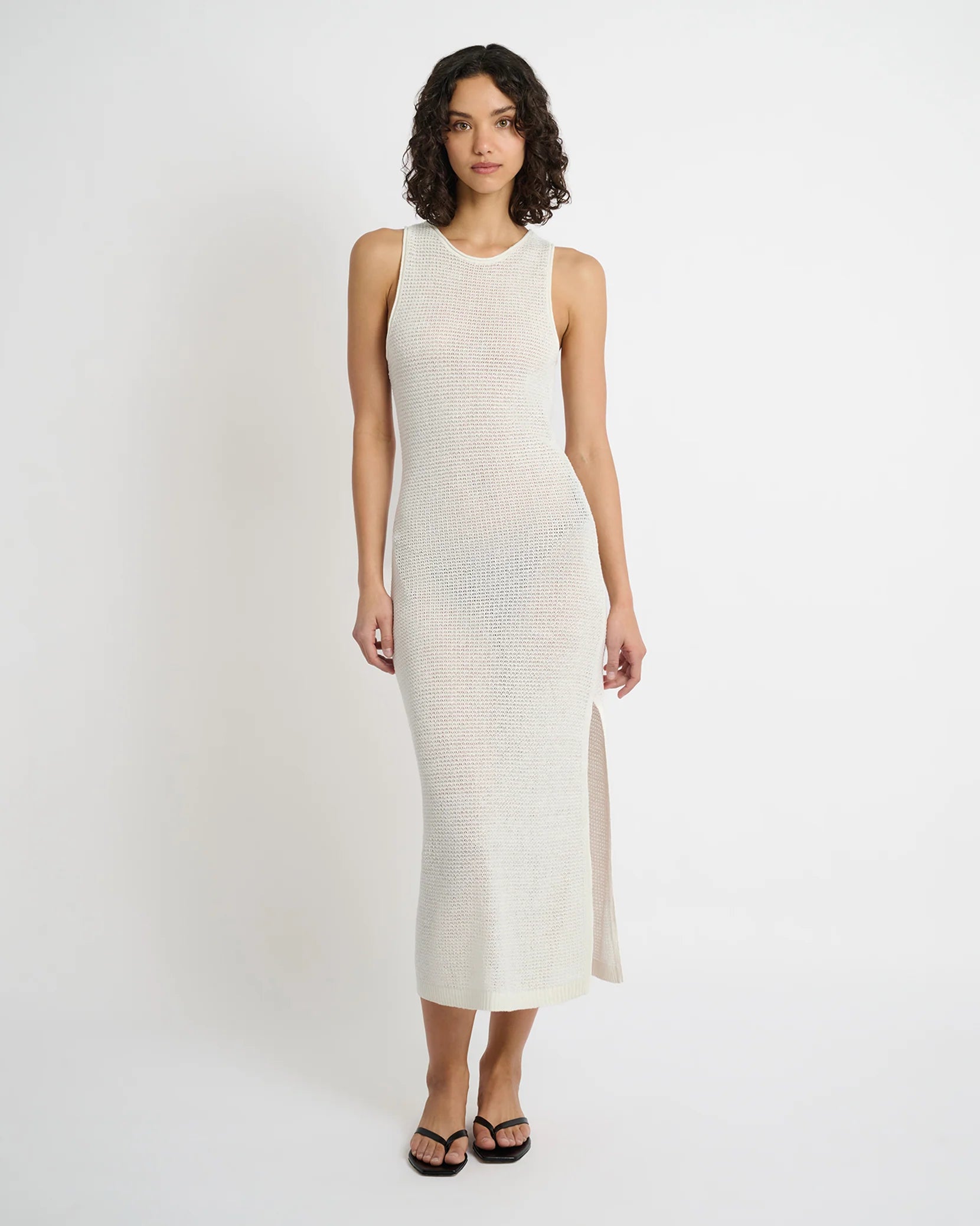 onia Linen Knit Scoop Back Maxi Dress, maxi dress, long dress, sleeveless long dress, women's clothing