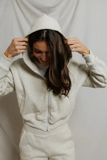 Perfect White Tee Sean Zip Up, terry cloth zip up sweatshirt, sweatshirt, hoodie, women's clothing