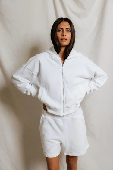 Perfect White Tee Sean Zip Up, terry cloth zip up sweatshirt, sweatshirt, hoodie, women's clothing