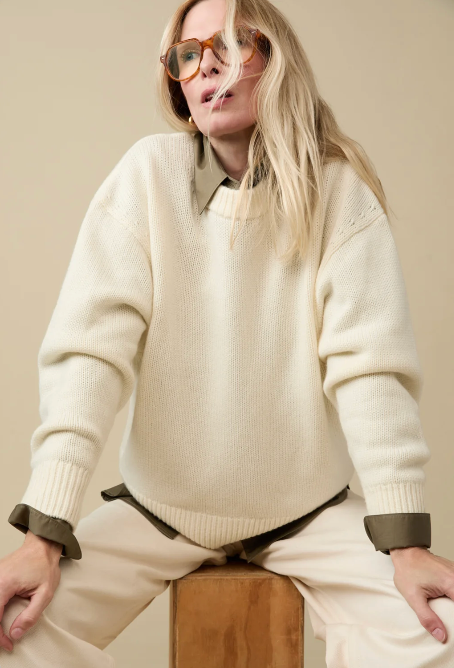 soldout.nyc The Cashmere Signature Crew, Sweater, Oversized sweater, ultra-luxe with chunky ribbing, women's clothing