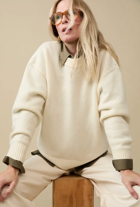 soldout.nyc The Cashmere Signature Crew, Sweater, Oversized sweater, ultra-luxe with chunky ribbing, women's clothing