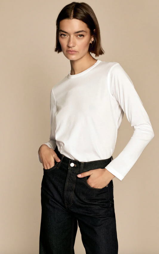 soldout.nyc The Long Sleeve Perfect Tee, long sleeve tee, white tee, t-shirt, long sleeved t-shirt, women's clothing