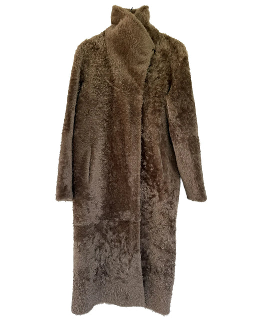 Grenn Pilot Wilco Coat, wide lapel coat,  merino canga shearling coat, Reversible coat, women's outerwear