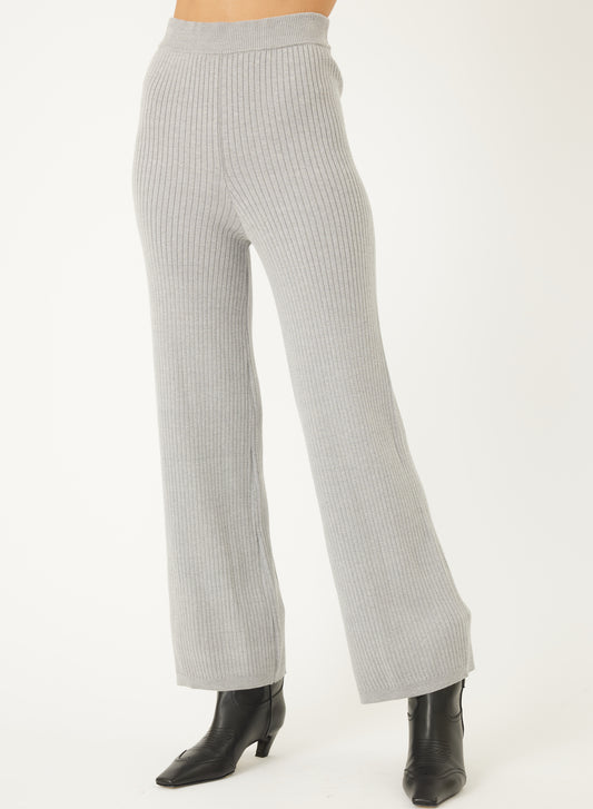 Stitches & Stripes Wynn Pant in Heather Grey, high rise pants, wide leg pant, comfortable pants, lounge wear, sweater pants, women's clothing