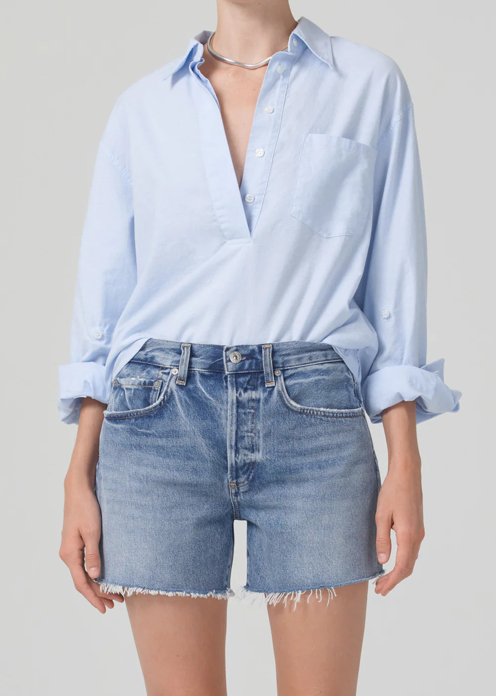 Citizen of Humanity Aave Oversize Cuff Top, button down shirt, shirt, cotton shirt, oversized shirt, women's clothing
