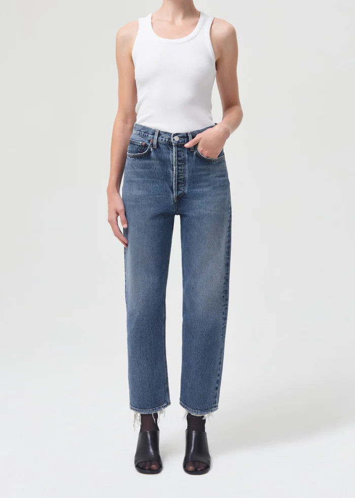 AGOLDE 90s Crop, denim jeans, cropped denim, mid rise denim, loose straight leg jeans, women's clothing