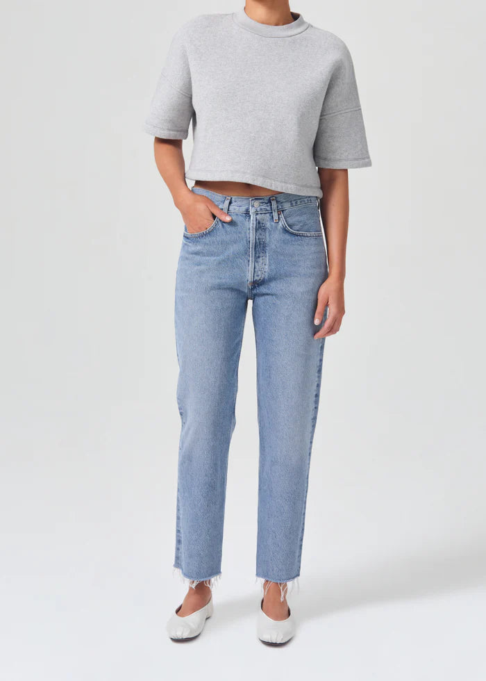 agolde lana crop, straight denim, relaxed jean, ankle-length denim, jeans, women's clothing