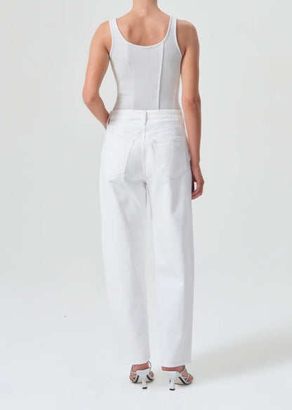 AGOLDE Dara Mid Rise Baggy Jean, mid rise jean, white jeans, white denim, baggy jeans, women's clothing