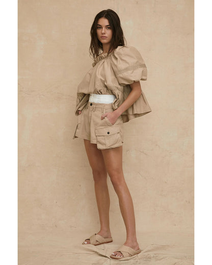 Marissa Webb Easton Contrast Cargo Short, cargo shorts, shorts, women's clothing