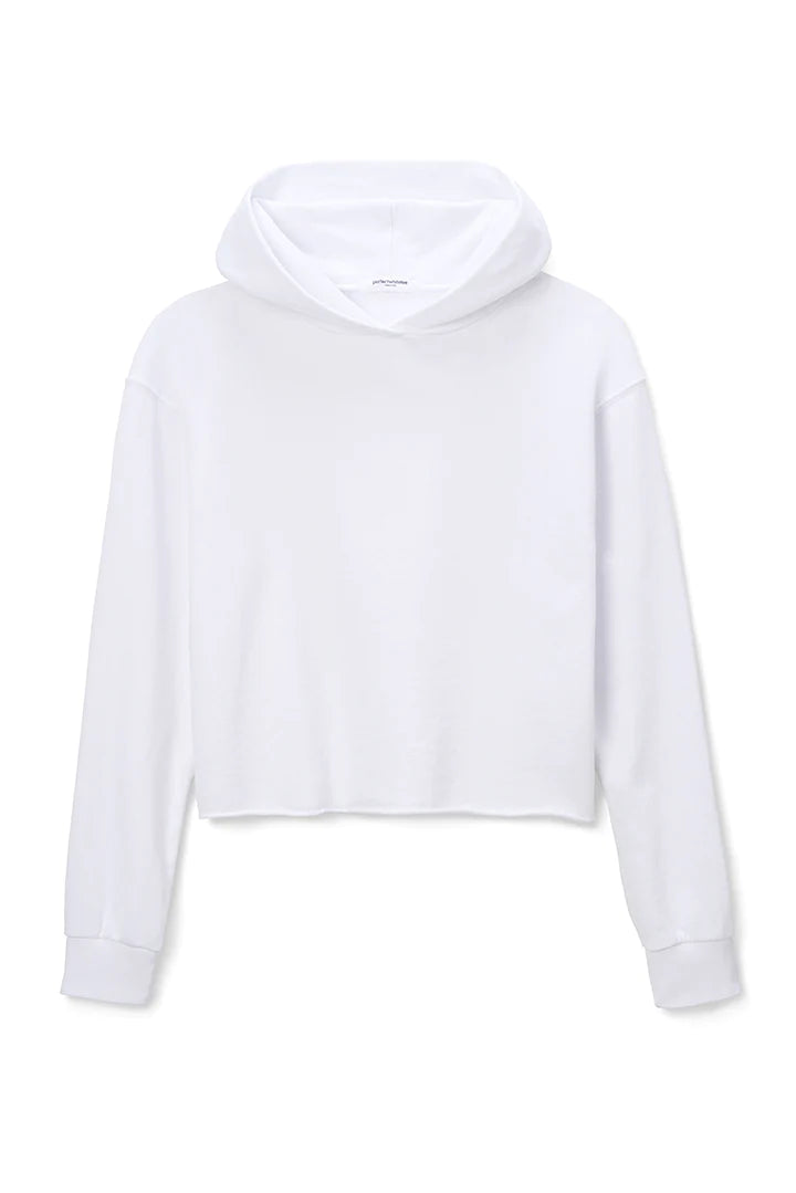 Perfect White Tee Cash Terry Cut Off Hoodie, women's clothing, matching set, sweatshirt, white sweatshirt