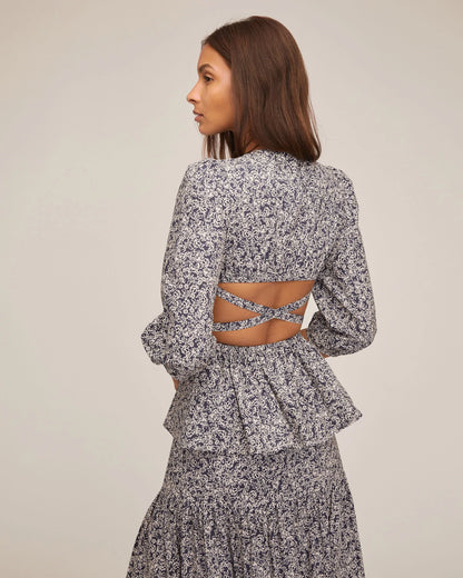 Marissa Webb Priya Cut Out Floral Blouse